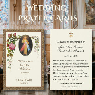 Divine Mercy Wedding Roses Prayer Card 