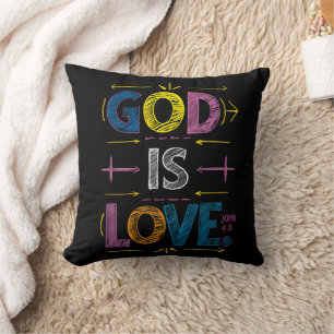 Divine Message: God Is Love Arrows Throw Pillow