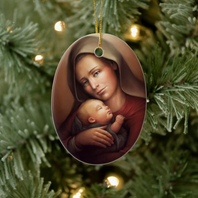 Divine Motherhood Ceramic Ornament (Tree)