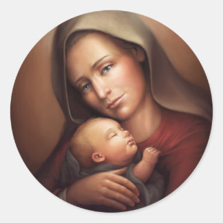 Divine Motherhood Classic Round Sticker