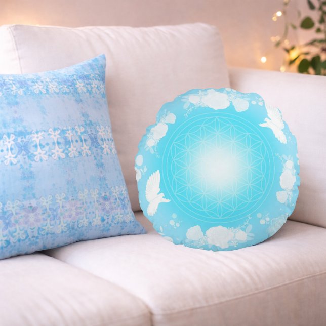 Divine Peace – Colour of Heart Round Pillow (Creator Uploaded)