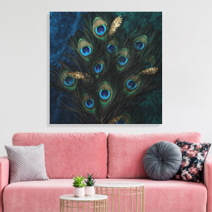 Divine Peacock Feathers Wall Art   Boho Spiritual 