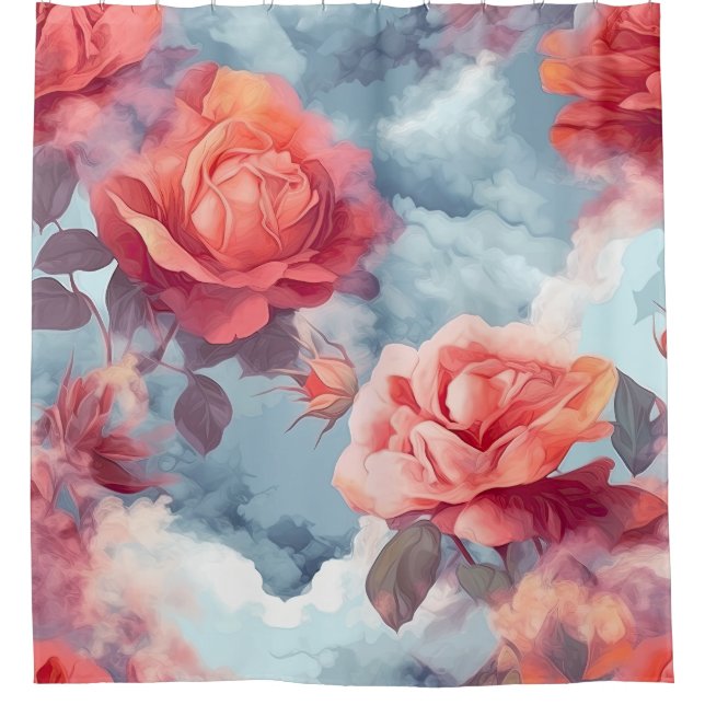 Divine Pink and Red Roses in soft clouds (Front)