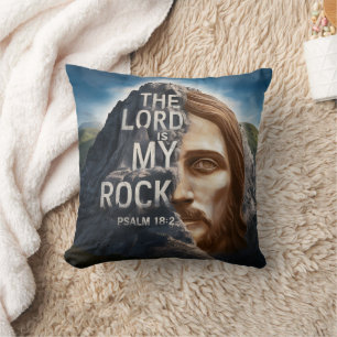 Divine Portrait: The Lord Is My Rock Throw Pillow