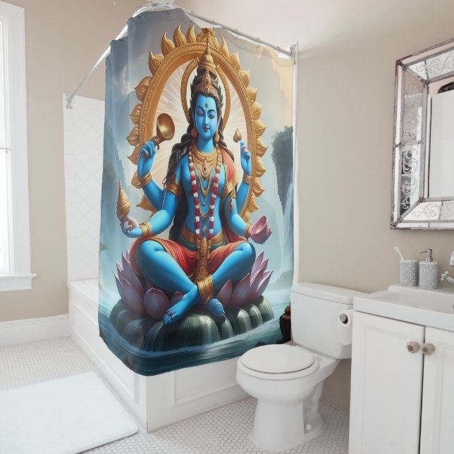 Divine Presence: Ganesh Shower Curtain Design (In Situ)