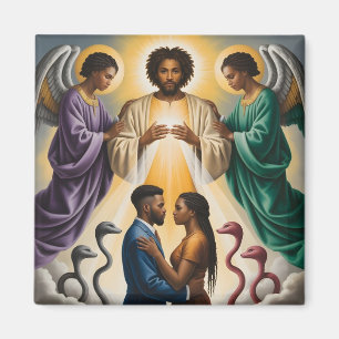 Divine Protection Black Couple Magnet