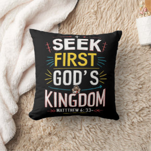 Divine Quest: Pursuing Gods Kingdom Throw Pillow