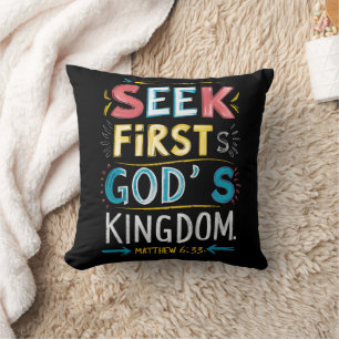 Divine Quest: Seek First Gods Kingdom Throw Pillow