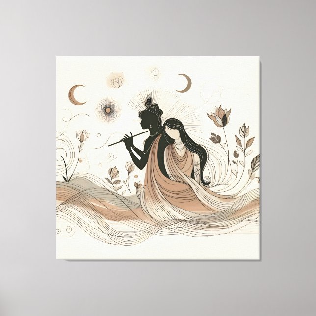 Divine Radha Krishna Canvas Art  (Front)