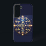 Divine Radiance – 5: Illuminated Universal Energy Samsung Galaxy Case<br><div class="desc">Divine Radiance – 5 is a visual prayer in golden symmetry — a masterpiece woven with cosmic light. The design reimagines the Shree Yantra, glowing like a portal of divine frequency against a deep cosmic blue. It whispers the story of creation — where energy flows, consciousness blooms, and silence becomes...</div>