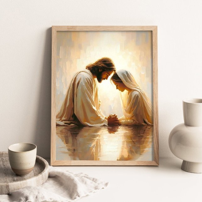 Divine Reflections, Christian Wall Art, Jesus Pray Poster (Creator Uploaded)