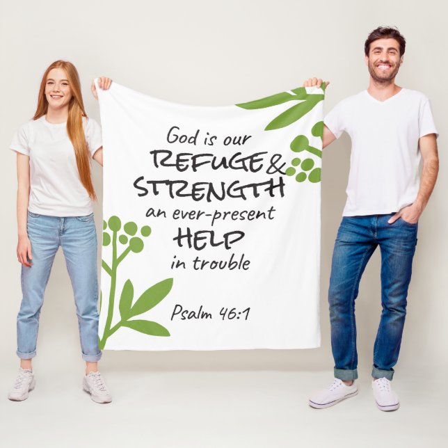 Divine Refuge - Psalm 46:1 for Spiritual Comfort a Fleece Blanket (In Situ)