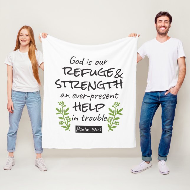 Divine Refuge - Psalm 46:1 for Spiritual Comfort a Fleece Blanket (In Situ)