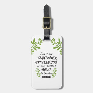 Divine Refuge - Psalm 46:1 for Spiritual Comfort a Luggage Tag