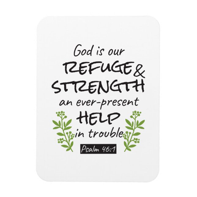 Divine Refuge - Psalm 46:1 for Spiritual Comfort a Magnet (Vertical)