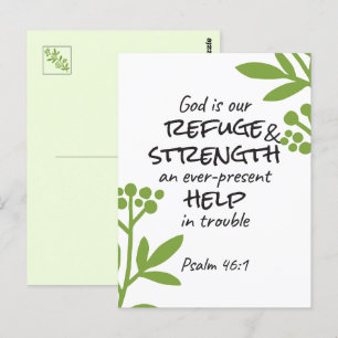 Divine Refuge - Psalm 46:1 for Spiritual Comfort a Postcard