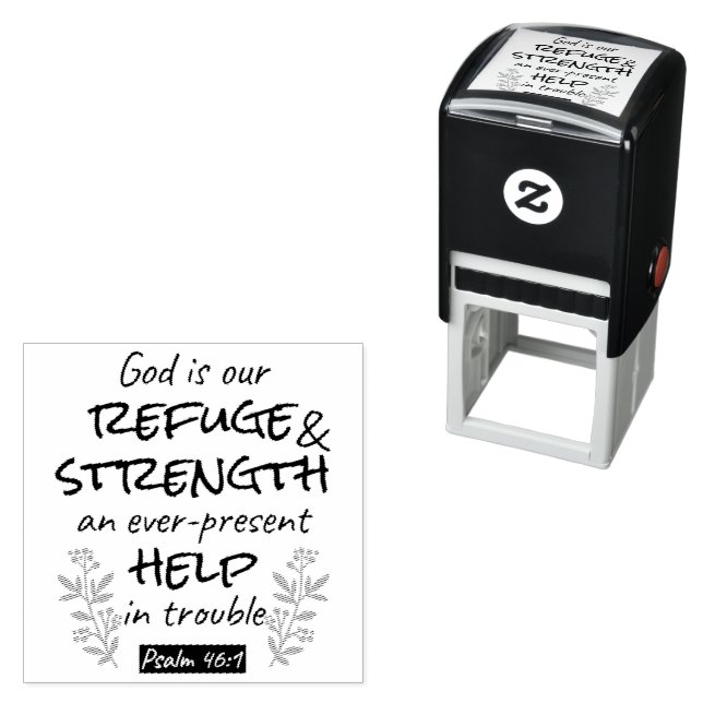 Divine Refuge - Psalm 46:1 for Spiritual Comfort a Self-inking Stamp (In Situ)
