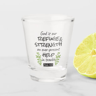 Divine Refuge - Psalm 46:1 for Spiritual Comfort a Shot Glass