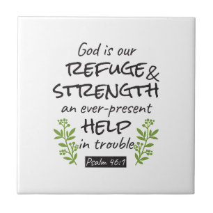 Divine Refuge - Psalm 46:1 for Spiritual Comfort a Tile