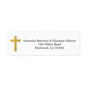 Divine Religious Cross Return Address Label