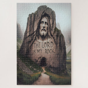Divine Rock: Jesus Engraved The Lord Is My Rock Jigsaw Puzzle