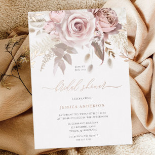 Divine Rose Gold Blush Floral Bridal Shower
