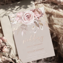 Divine Rose Gold Blush Floral Pure Elegant Wedding