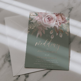 Divine Rose Gold Blush & Sage Floral Wedding