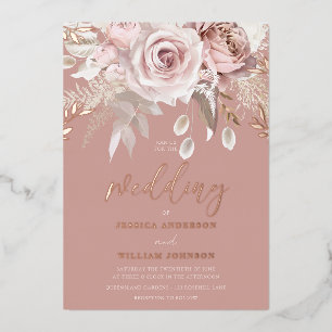Divine Rose Gold Dusty Rose Floral Wedding