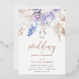 Divine Rose Gold Purple Lavender Floral Wedding