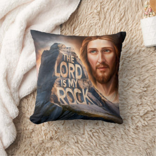 Divine Saviour: The Lord Is My Rock Throw Pillow