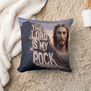 Divine Saviour: The Lord Is My Rock Throw Pillow