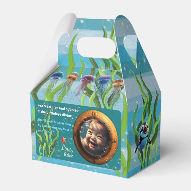 Divine Sea Creatures Party Gable Favour Box (Front Side)