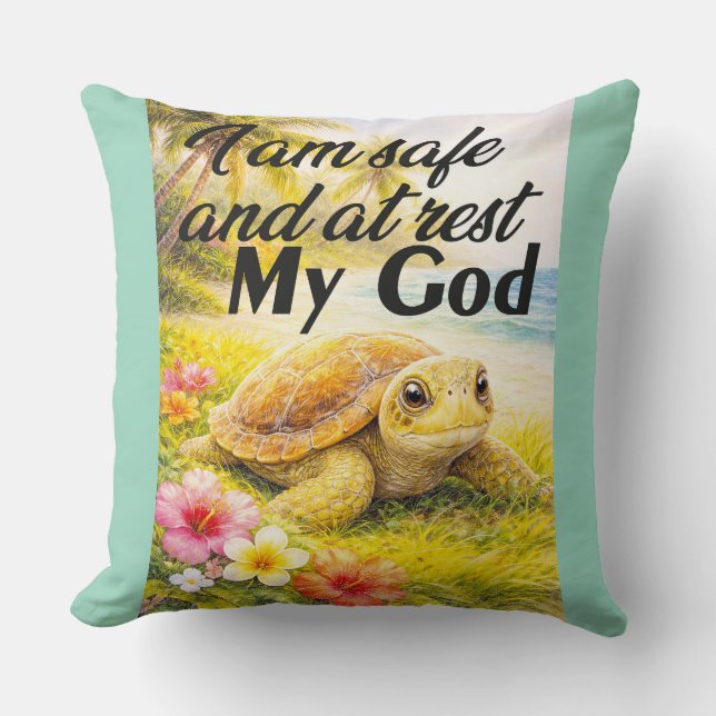 Divine Serenity Turtle Throw Pillow (Front)