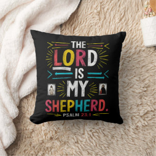 Divine Shepherd: Bible Verse Art Throw Pillow