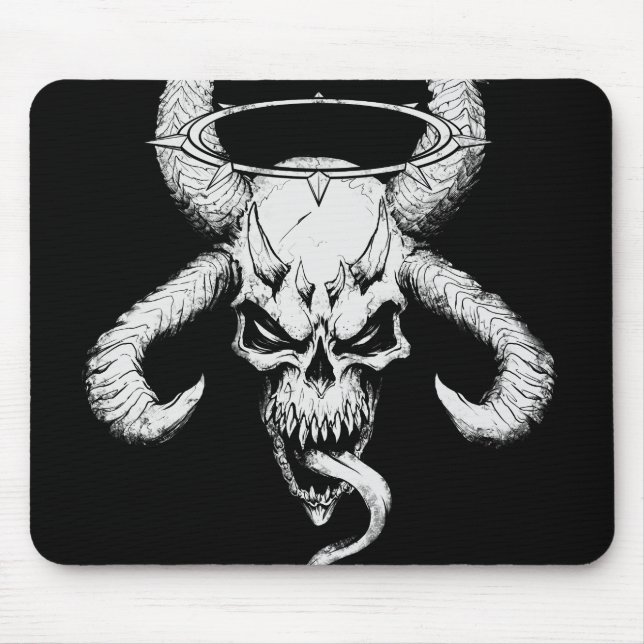 Divine Skull of Death Black Mouse Pad (Front)