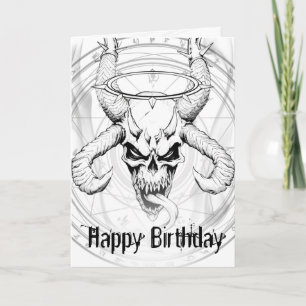 Divine Skull of Death White Birthday Card