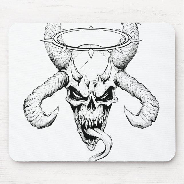Divine Skull of Death White Mouse Pad (Front)