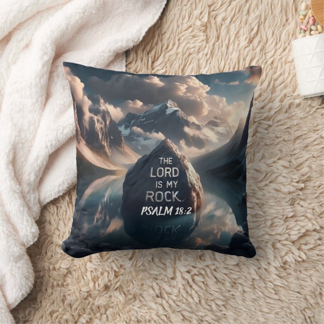 Divine Solidity: The Lord Is My Rock Throw Pillow (Blanket)