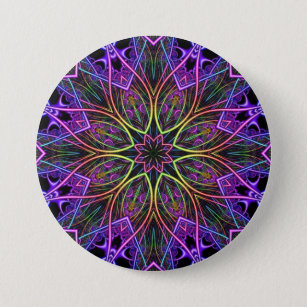 Divine Spark Kaleidoscope Mandala 3 Inch Round Button