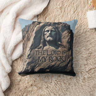 Divine Statue: The Lord Is My Rock Throw Pillow