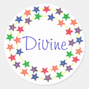 Divine, stickers with colourful stars