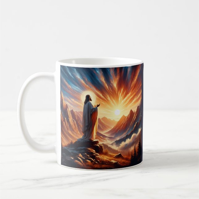 Divine Sunset: Lord's Prayer Inspiration Coffee Mug (Left)