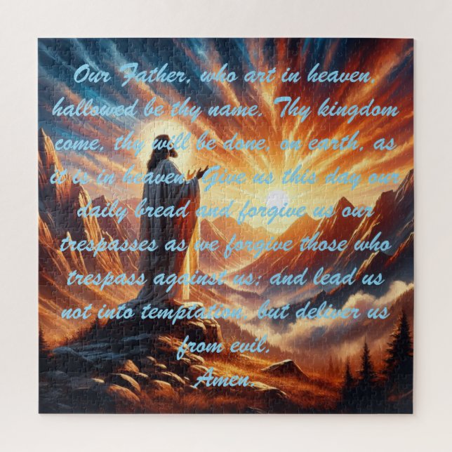 Divine Sunset: Lord's Prayer Inspiration Jigsaw Puzzle (Vertical)