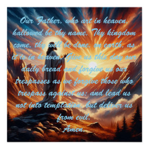 Divine Sunset: Lord's Prayer Inspiration Poster