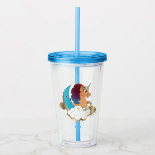 Divine the Unicorn   Moon & Clouds Acrylic Tumbler