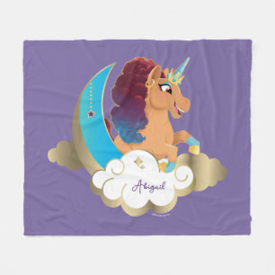 Divine the Unicorn   Moon & Clouds Fleece Blanket