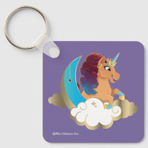 Divine the Unicorn   Moon & Clouds Keychain