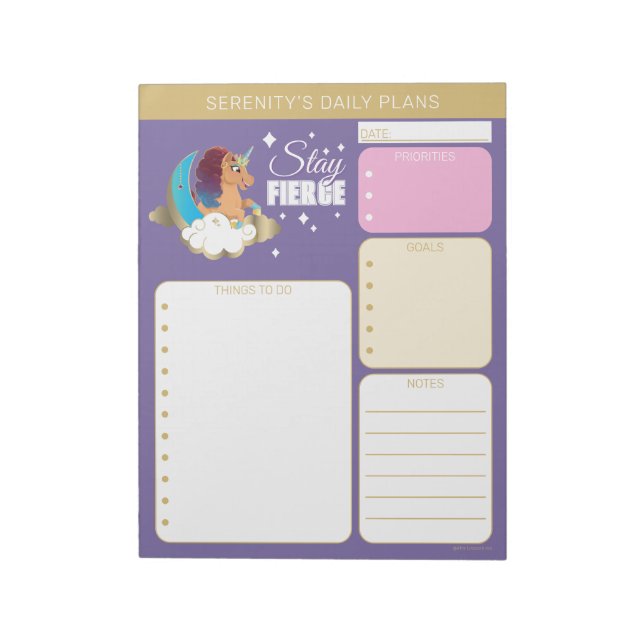 Divine the Unicorn | Moon & Clouds Notepad (Rotated)