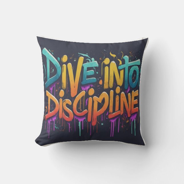Divine to Discipline  Throw Pillow (Front)